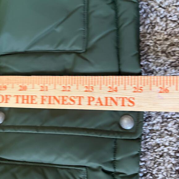 Lands' End Men's Down Puffer Vest XL Olive Green Outdoors Fall Winter Snap Up - Picture 5 of 9